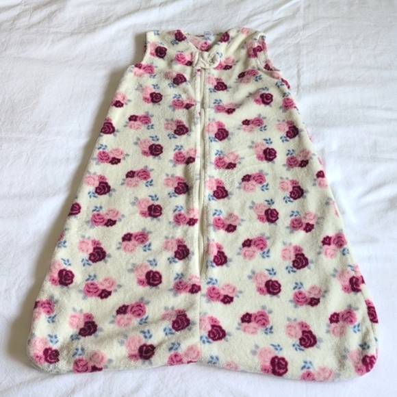 hudson baby rose floral fluffy fleece zipper sleep sack 18-24 months baby girl - Picture 6 of 7
